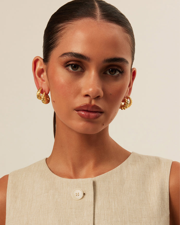 ROCHELLE EARRINGS 2 PACK - GOLD PLATED 18K-JEWELLERY-Billini-O/S-Billini