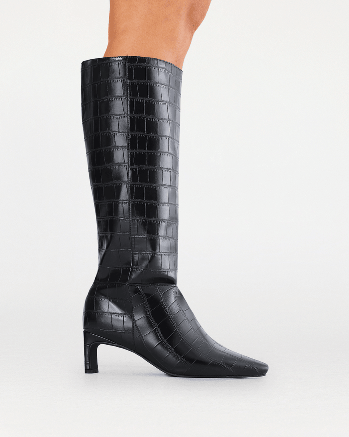 ROCKY CURVE - BLACK CROC-Boots-Billini-Billini