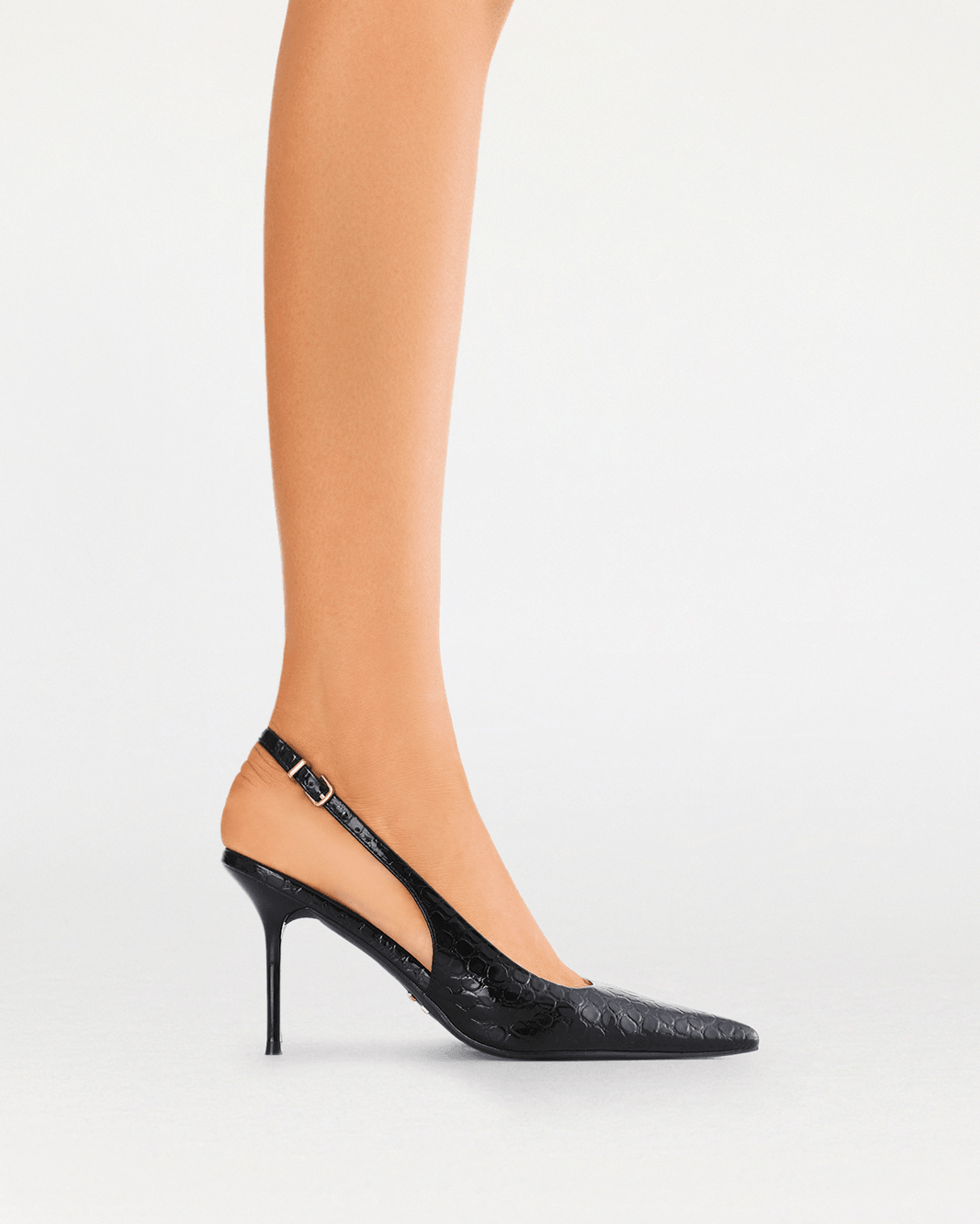 ROONEY - BLACK GLOSS CROC-PUMPS-Billini-Billini