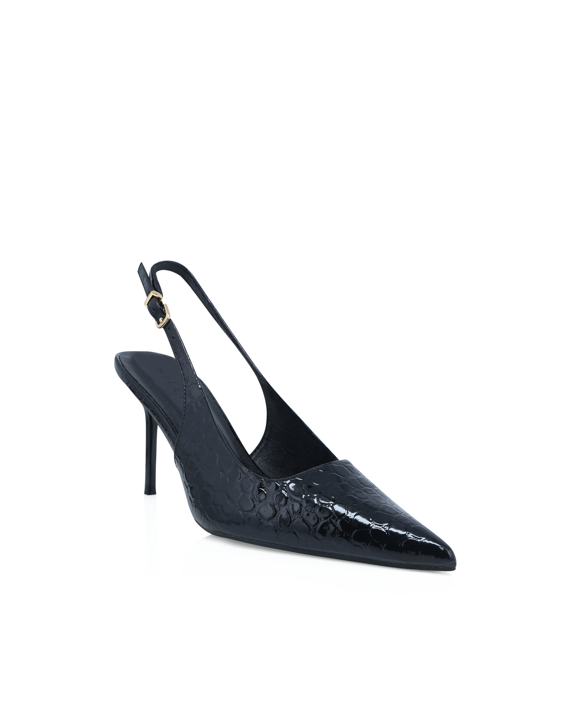 ROONEY - BLACK GLOSS CROC-PUMPS-Billini-Billini
