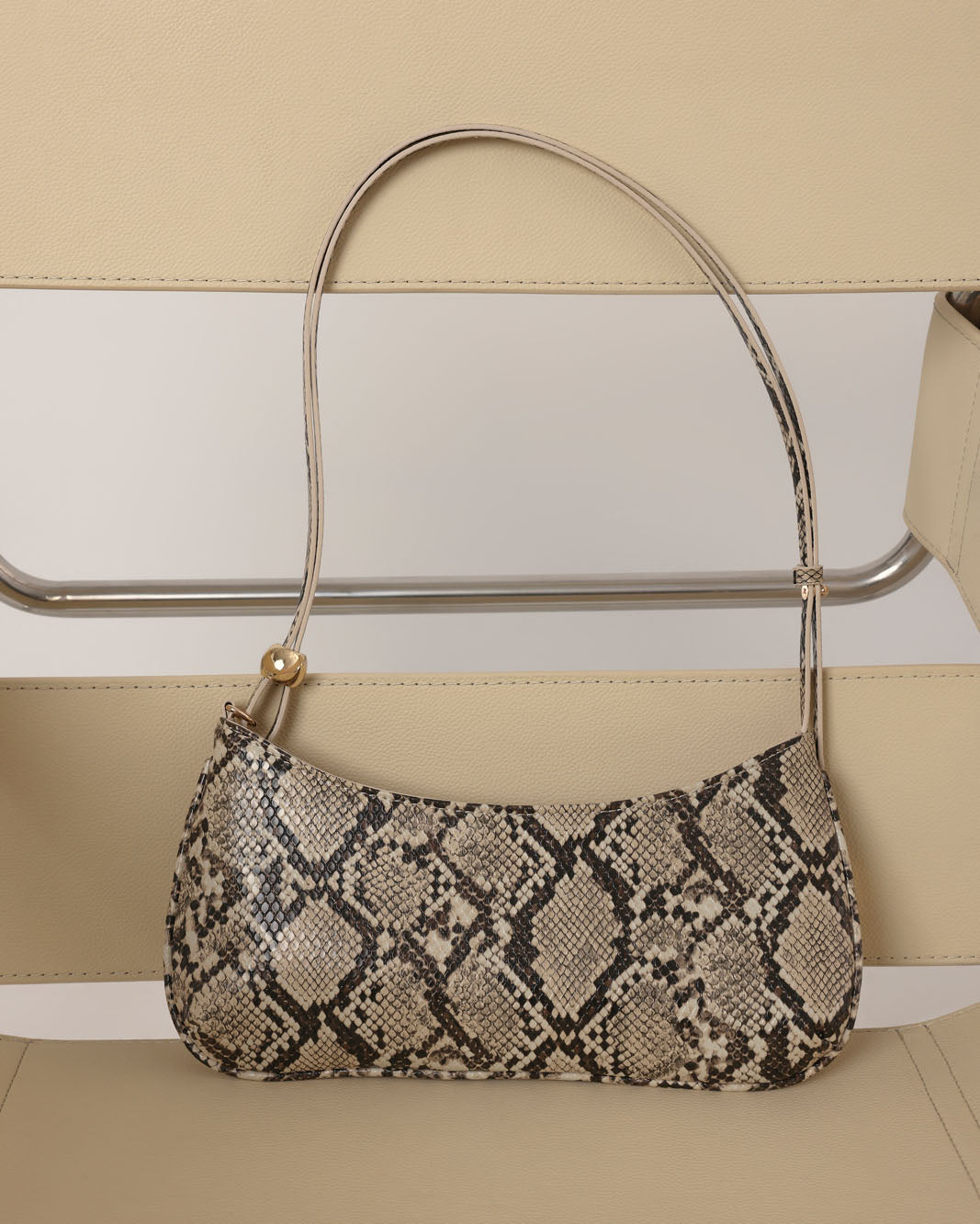 ROSABELLE SHOULDER BAG - CREAM SNAKE-Handbags-Billini-Billini