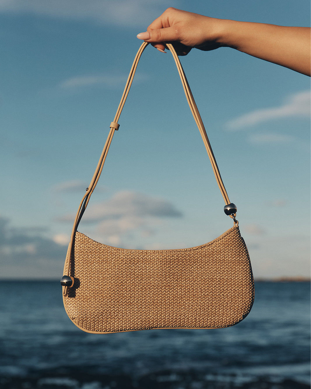 ROSABELLE SHOULDER BAG - NATURAL RAFFIA-Handbags-Billini-Billini