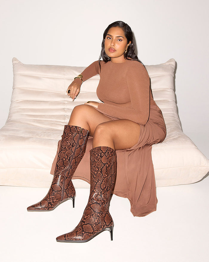 ROSELYN CURVE - CHOCOLATE SNAKE-Boots-Billini-Billini