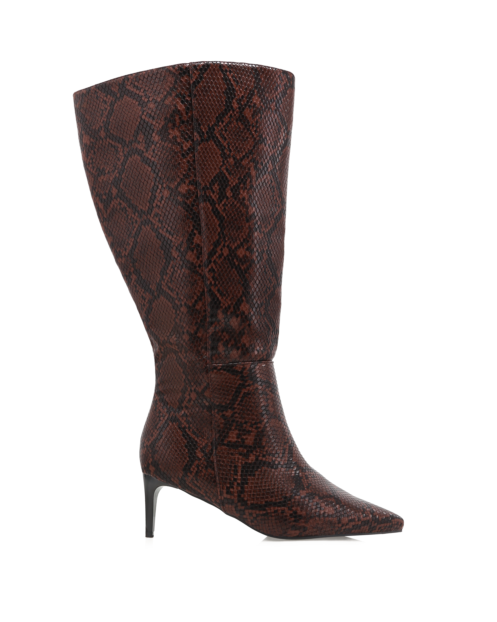 ROSELYN EXTENDED CURVE - CHOCOLATE SNAKE-Boots-Billini-Billini