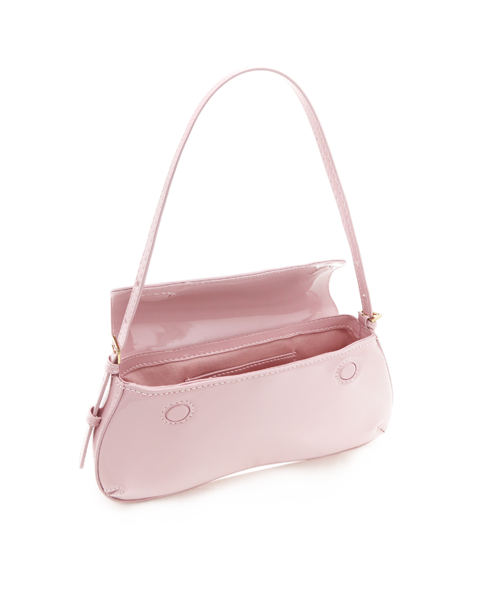 SABELLA SHOULDER BAG - BALLET PINK PATENT-GOLD-Handbags-Billini-Billini