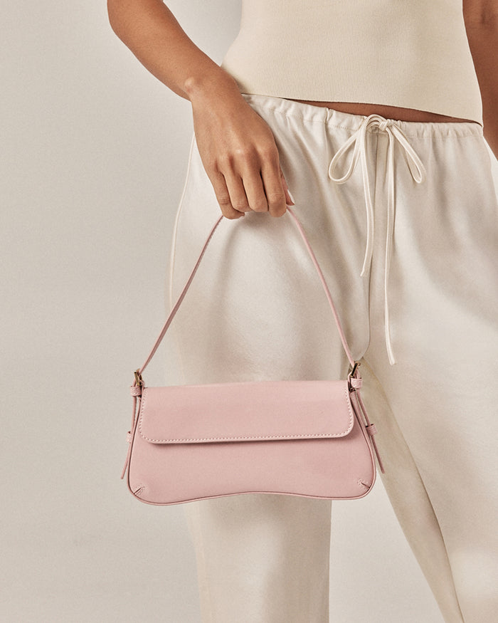 SABELLA SHOULDER BAG - BALLET PINK PATENT-GOLD-Handbags-Billini-Billini