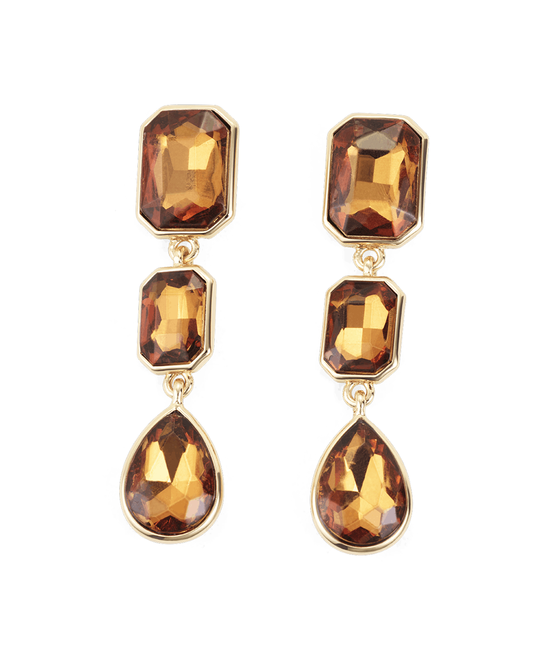 SCARLETTE EARRINGS - GOLD-SMOKEY TOPAZ-JEWELLERY-Billini-Billini