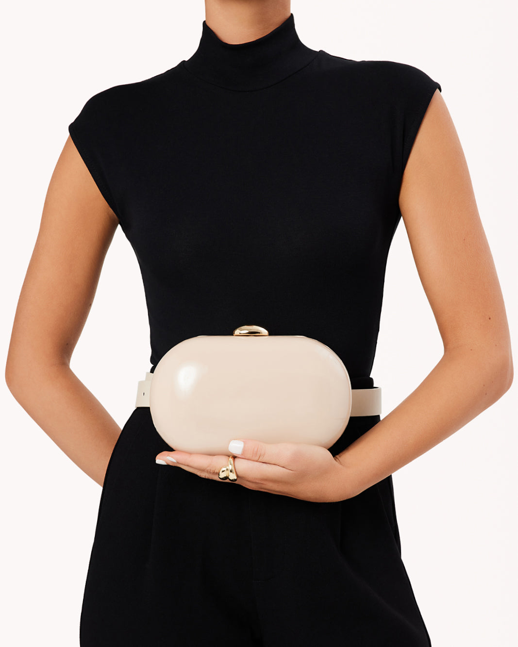 SELENA CLUTCH BAG - NUDE PATENT-Handbags-Billini-Billini