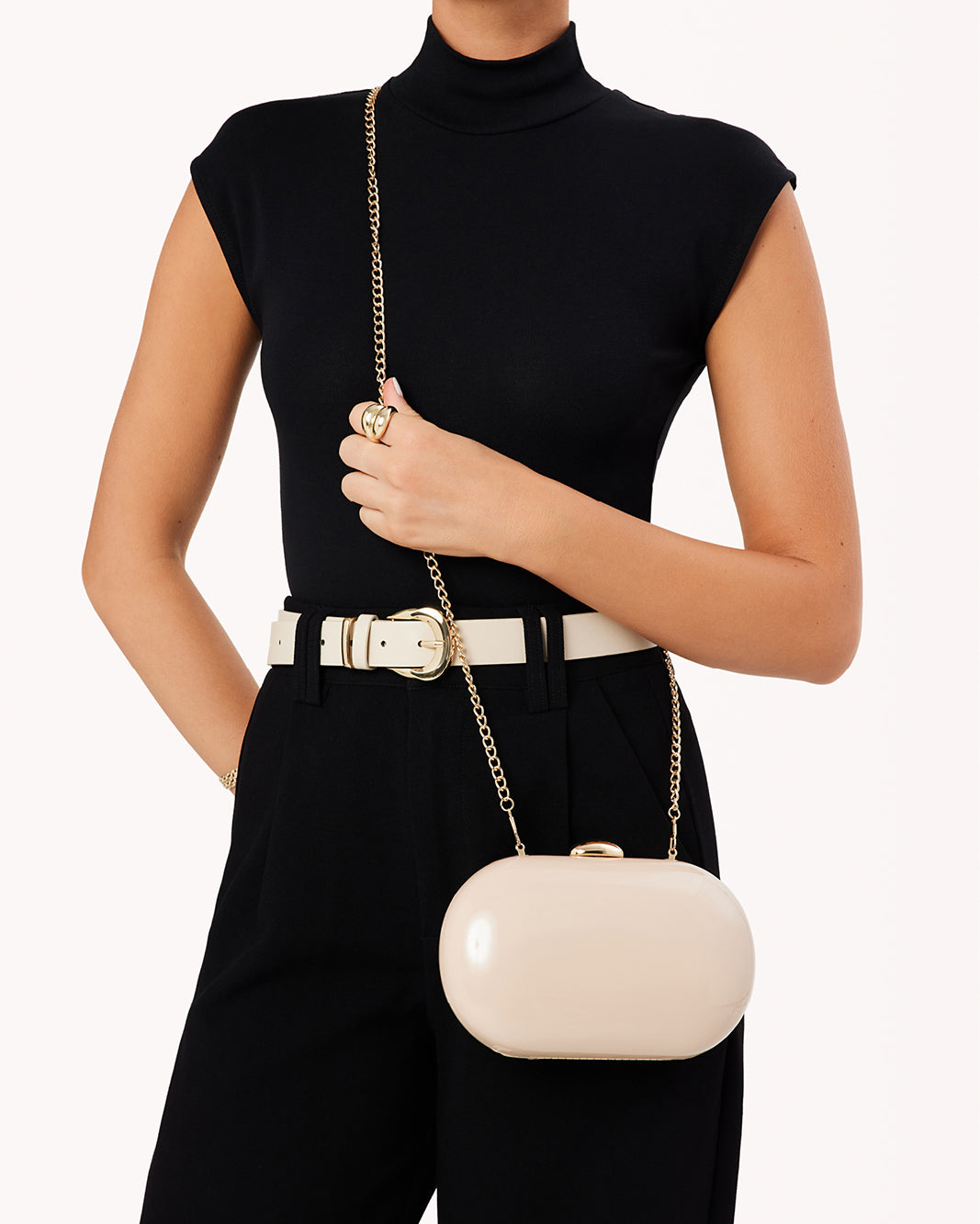 SELENA CLUTCH BAG - NUDE PATENT-Handbags-Billini-Billini