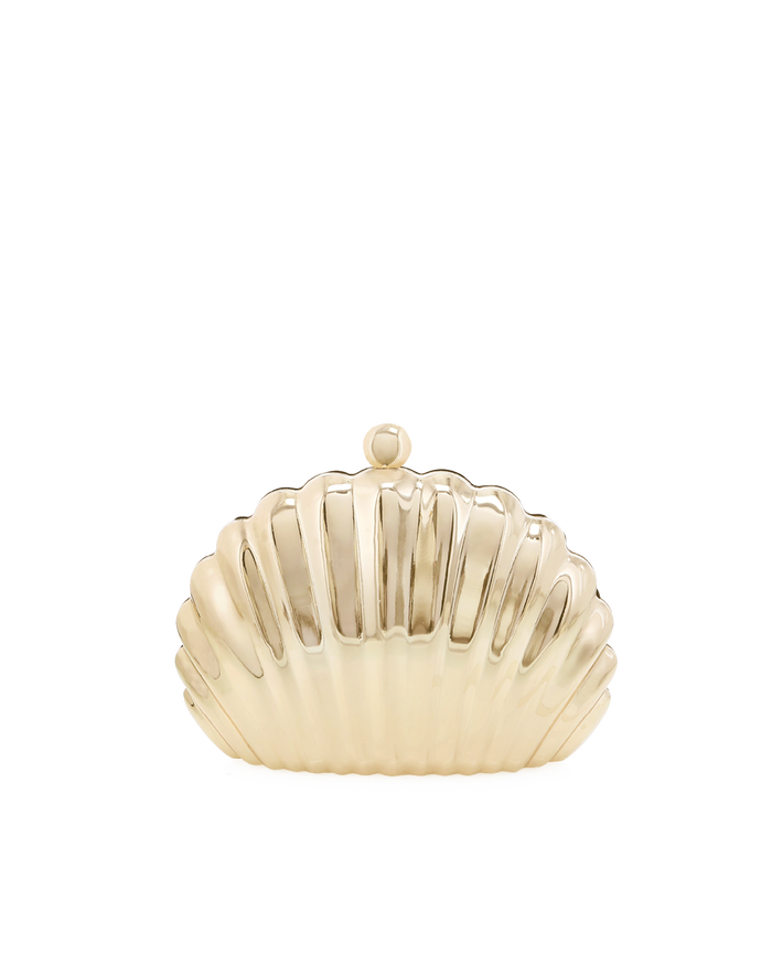 SHELL CLUTCH BAG - GOLD METALLIC-Handbags-Billini-O/S-Billini