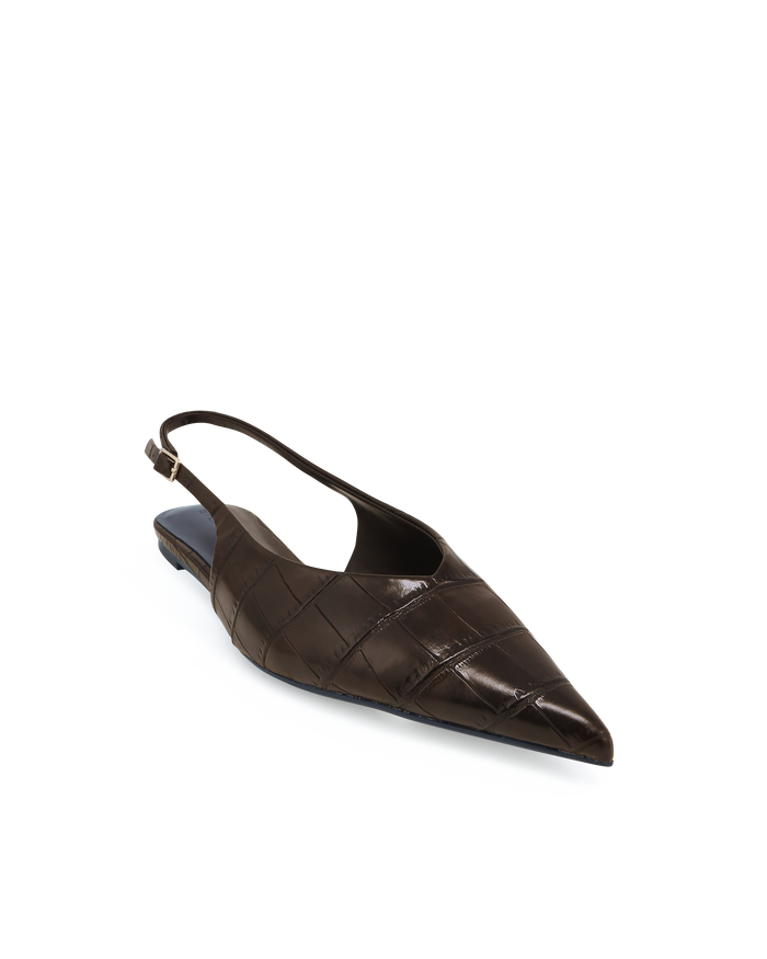 SIENA - CHOCOLATE CROC-Flats-Billini-Billini
