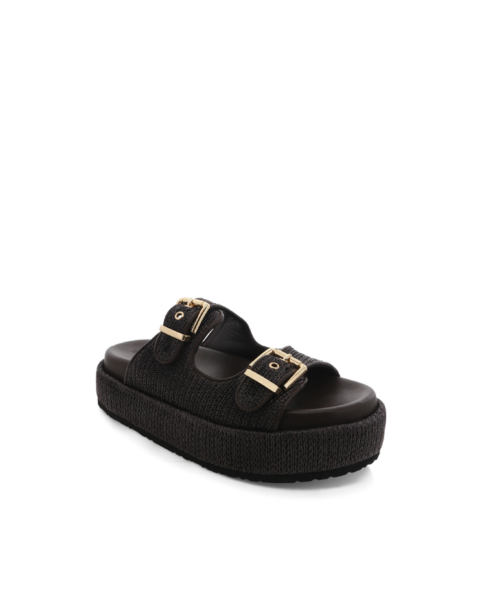 SIMEA - CHOCOLATE RAFFIA-Sandals-Billini-Billini