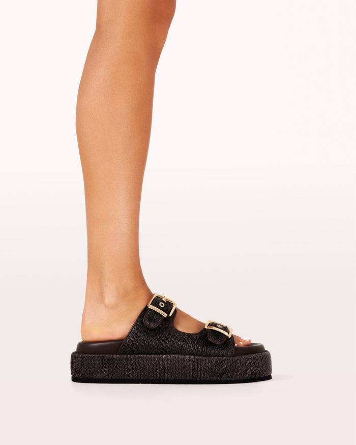 SIMEA - CHOCOLATE RAFFIA-Sandals-Billini-Billini