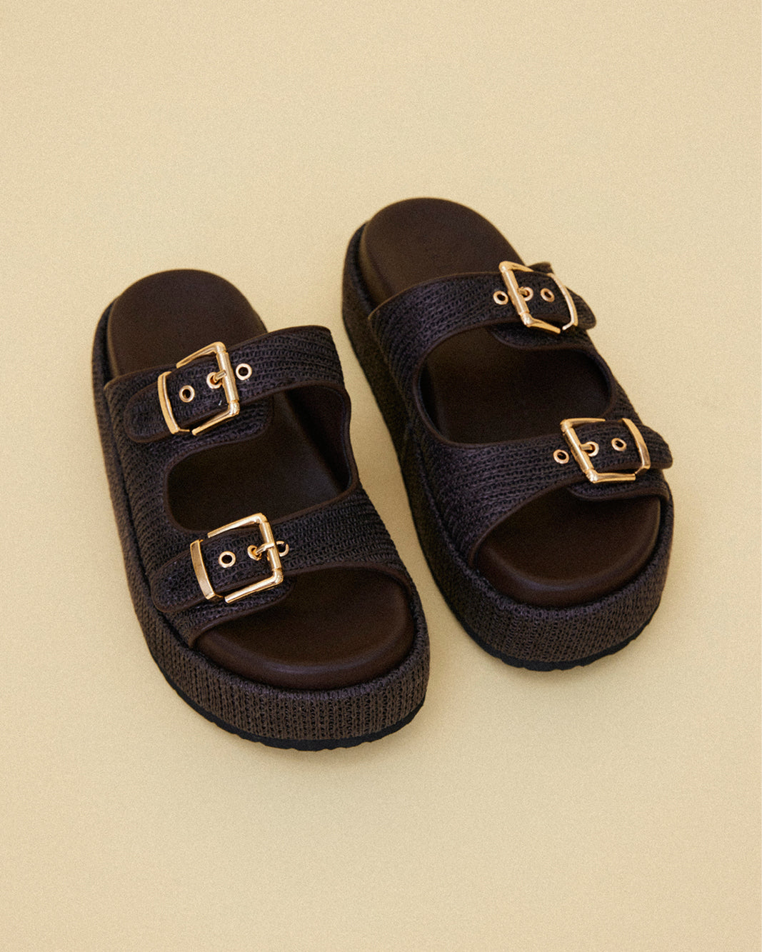 SIMEA - CHOCOLATE RAFFIA-Sandals-Billini-Billini