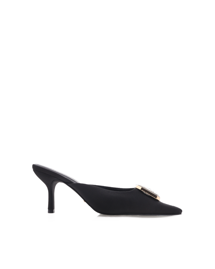 SPARROW - BLACK SATIN-PUMPS-Billini-Billini