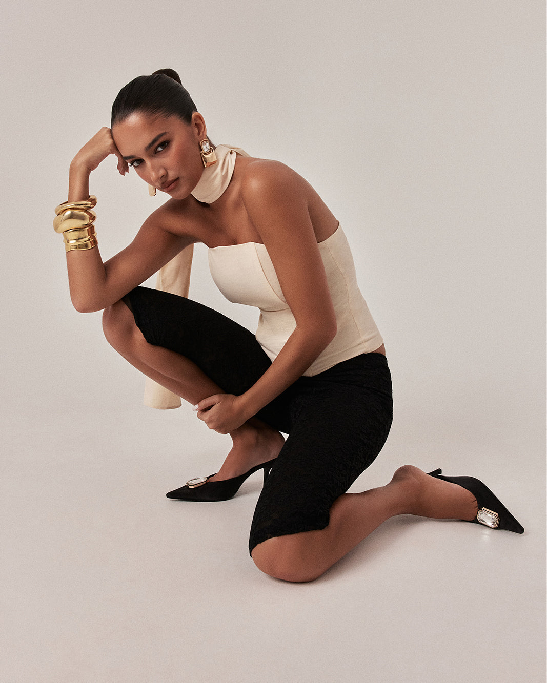 SPARROW - BLACK SATIN-PUMPS-Billini-Billini