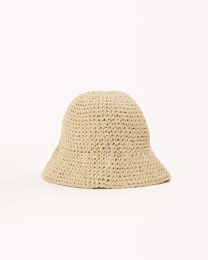 STRAW BUCKET HAT - NATURAL RAFFIA-HATS-Billini-Billini