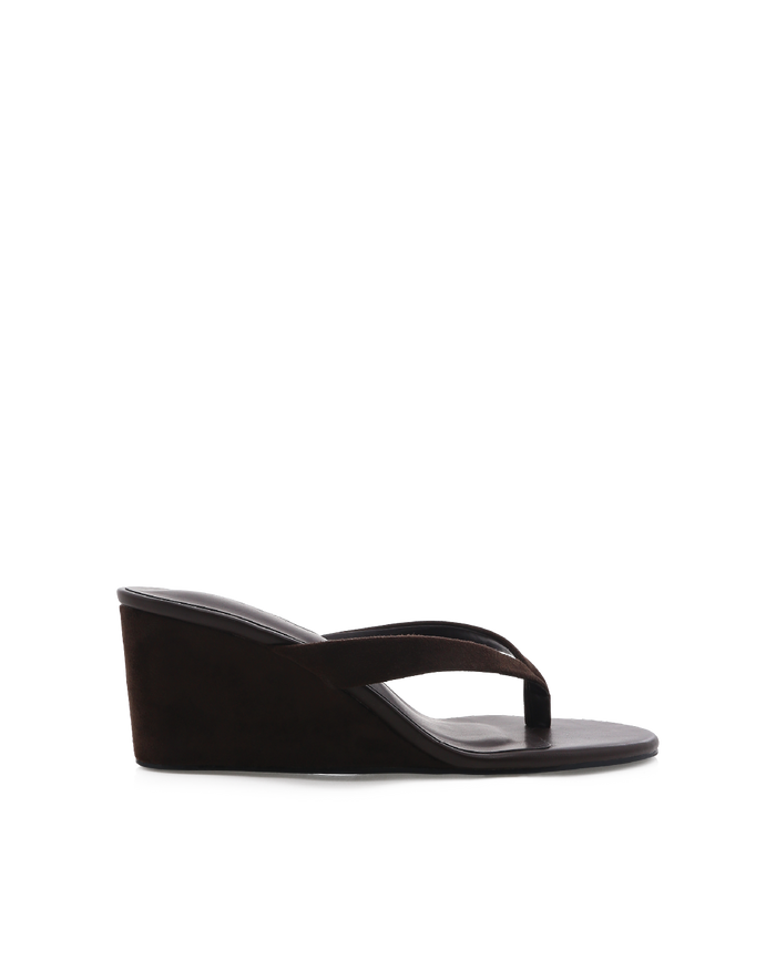 TAIKA - DARK CACAO SUEDE-Wedges-Billini-Billini