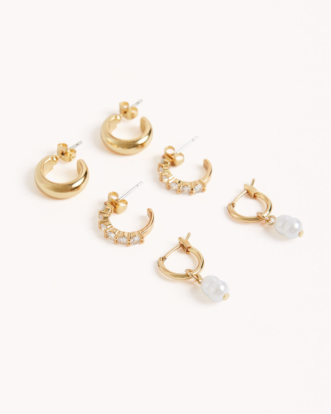 TASMIN 3 PACK EARRINGS - GOLD PLATED 18K-JEWELLERY-Billini-Billini