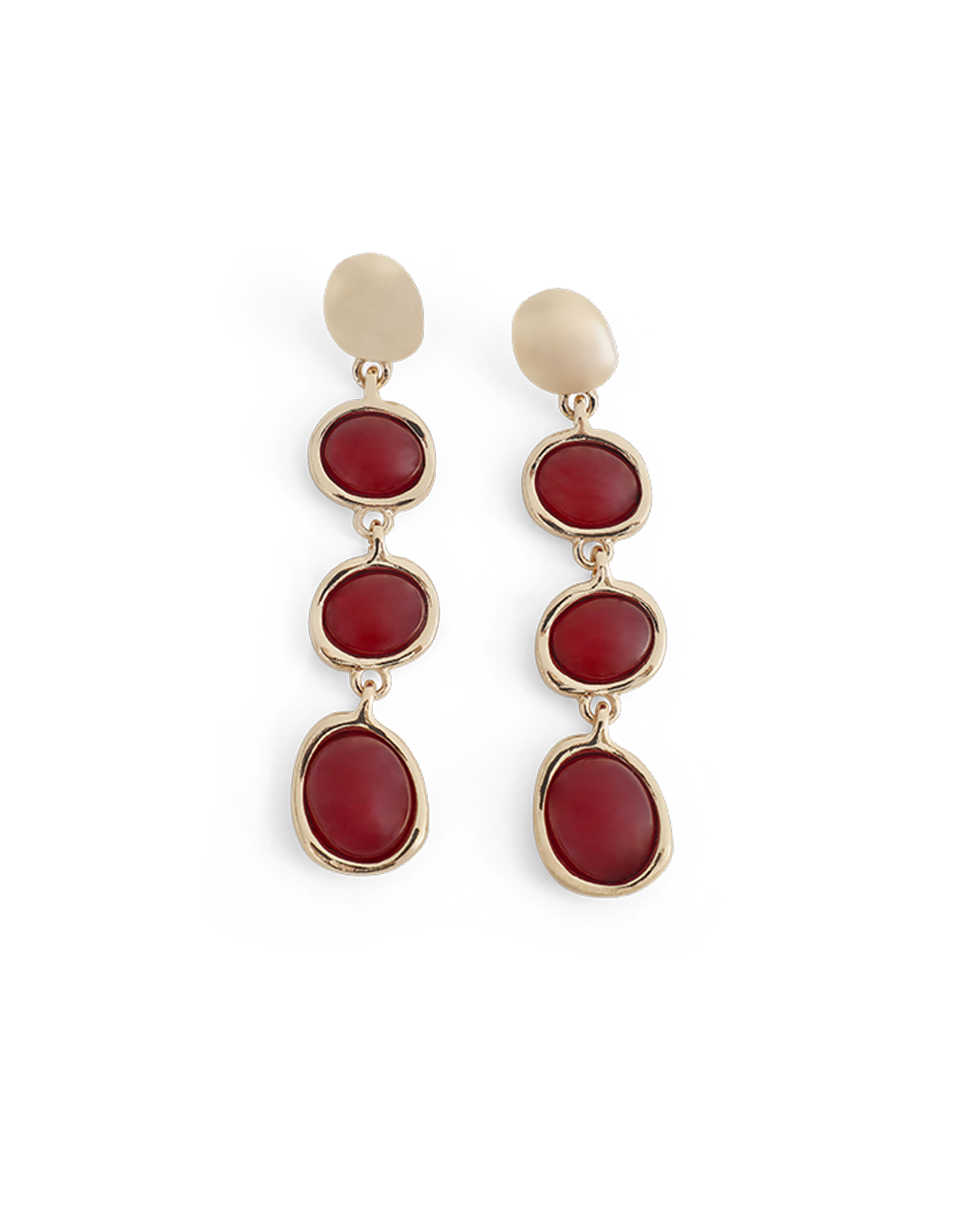 TAYLOR EARRINGS - GOLD-BURGUNDY-JEWELLERY-Billini-Billini