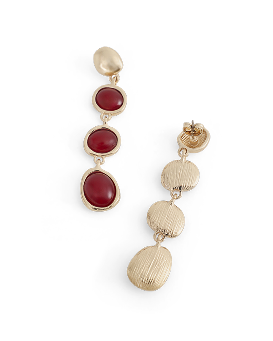 TAYLOR EARRINGS - GOLD-BURGUNDY-JEWELLERY-Billini-Billini