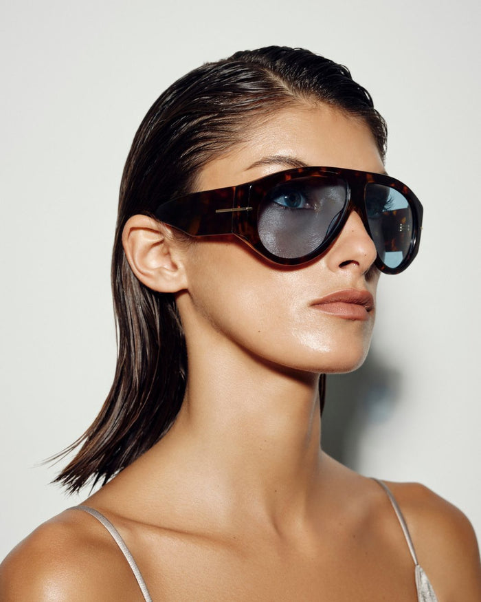 THE AMELIA - LIGHT HAVANA TORT-BLUE