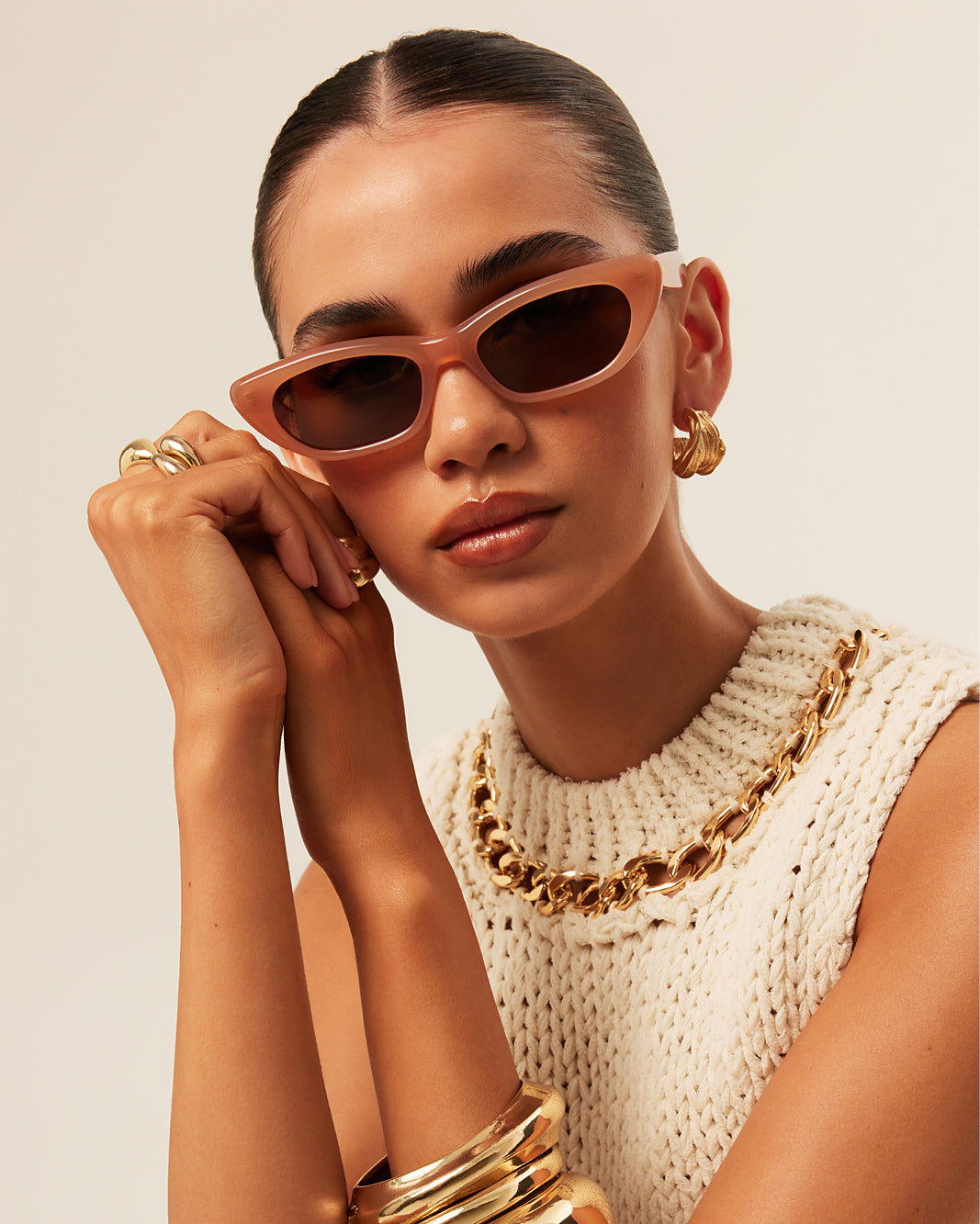 THE CAROLINE - NUDE-BROWN-SUNGLASSES-BANBE-O/S-Billini