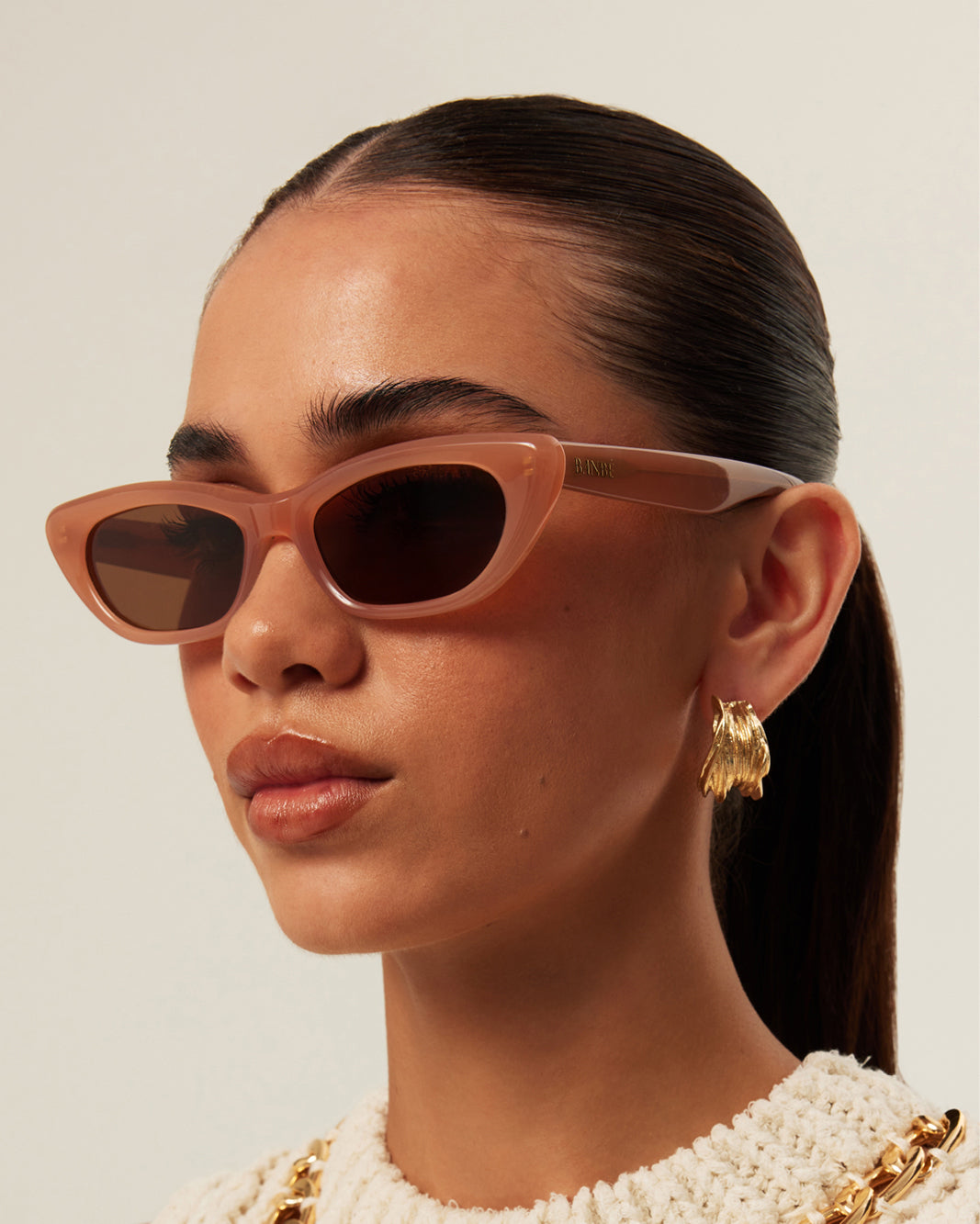THE CAROLINE - NUDE-BROWN-SUNGLASSES-BANBE-O/S-Billini