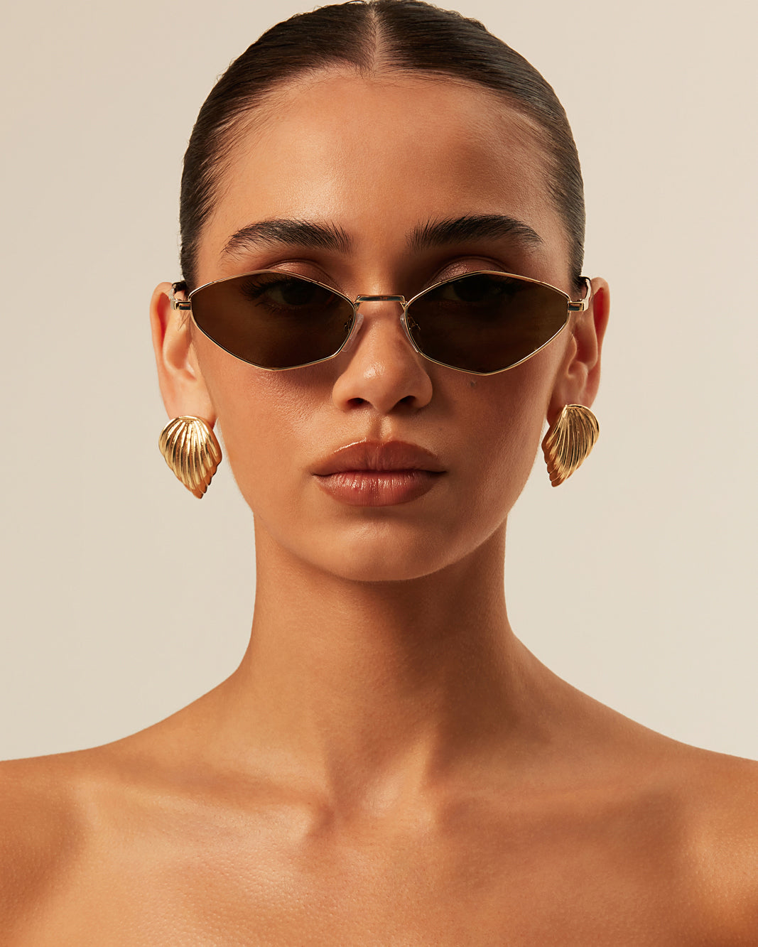 THE COOPER - GOLD-BROWN-SUNGLASSES-BANBE-O/S-Billini