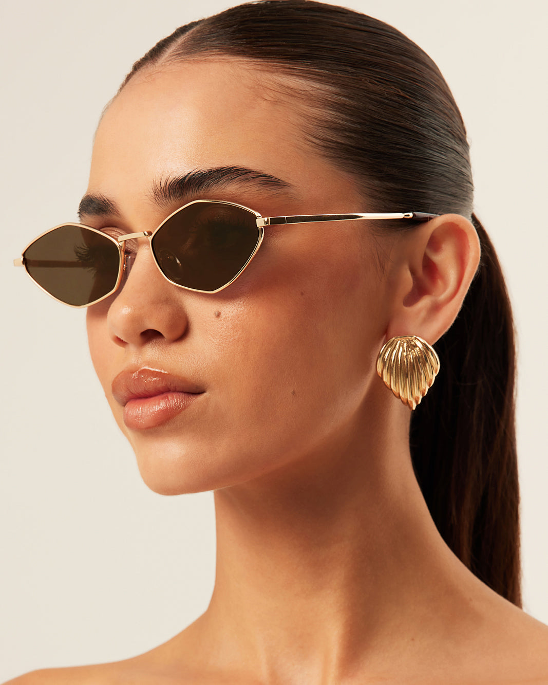 THE COOPER - GOLD-BROWN-SUNGLASSES-BANBE-O/S-Billini