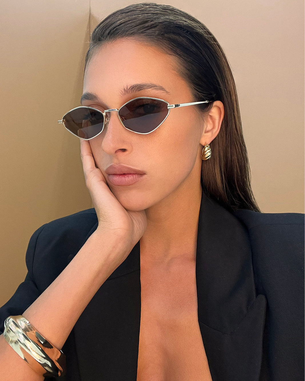 THE COOPER - GOLD-BROWN-SUNGLASSES-BANBE-O/S-Billini