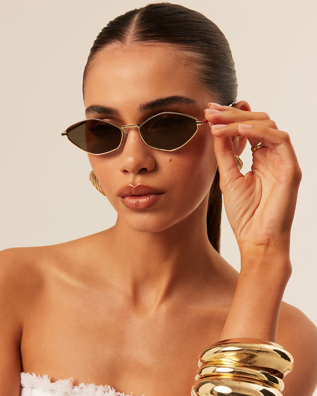 THE COOPER - GOLD-BROWN-SUNGLASSES-BANBE-O/S-Billini