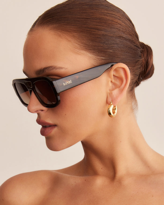 THE SUKI - DARK HAVANA TORT-CHOC FADE-SUNGLASSES-BANBE-Billini