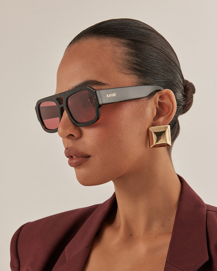 THE SUKI - DARK HAVANA TORT-MELON-SUNGLASSES-BANBE-Billini
