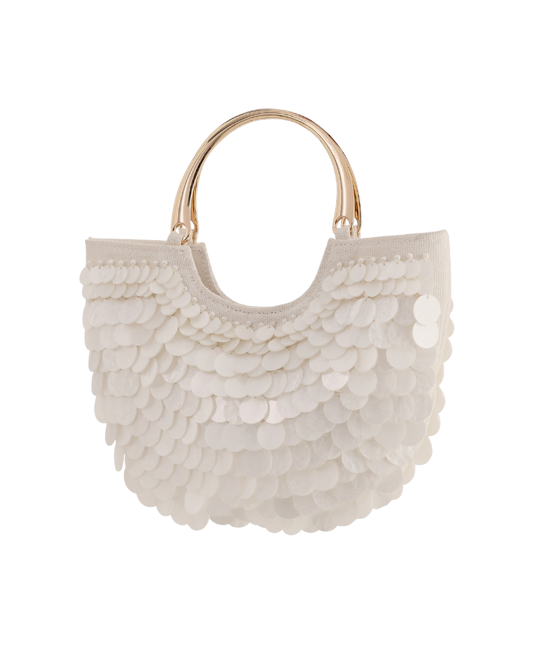 TIERNEY SHELL HANDLE BAG - CREAM-Handbags-Billini-Billini