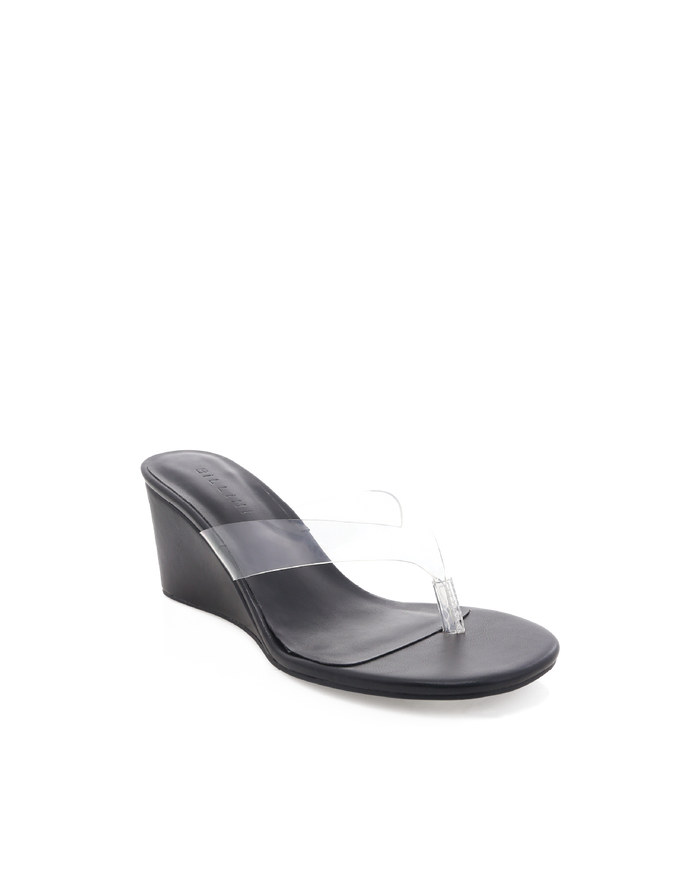 TIGGY - CLEAR-BLACK-Wedges-Billini-Billini
