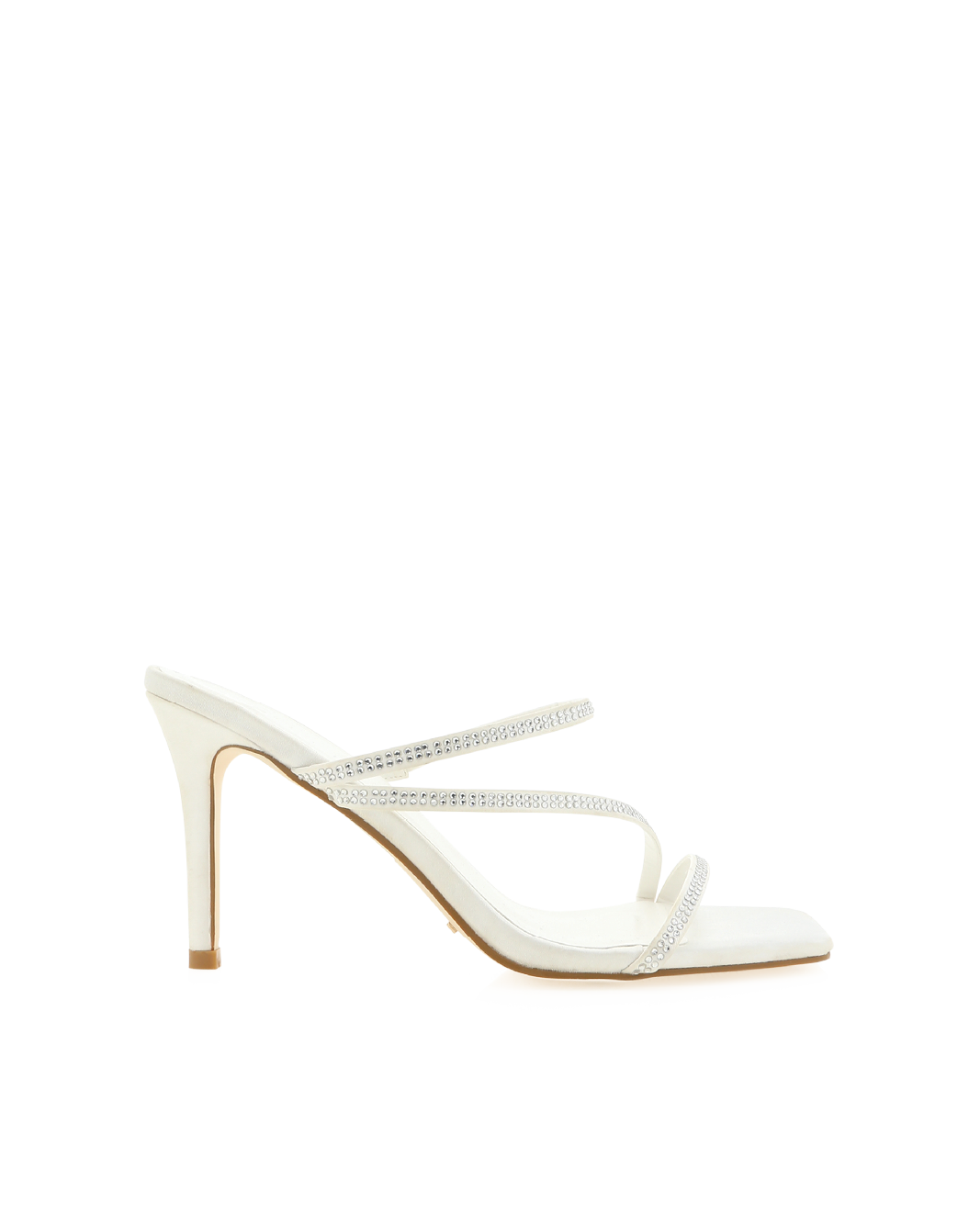 White satin strappy heels sales