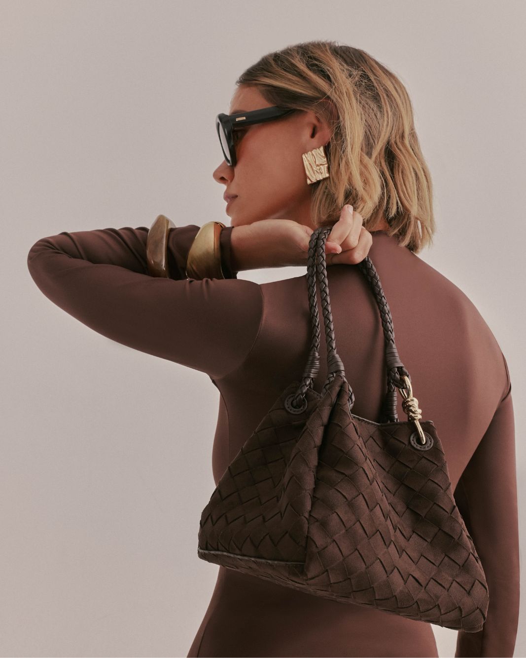 MINI LENI BAG - DARK CACAO SUEDE-Handbags-Billini-Billini