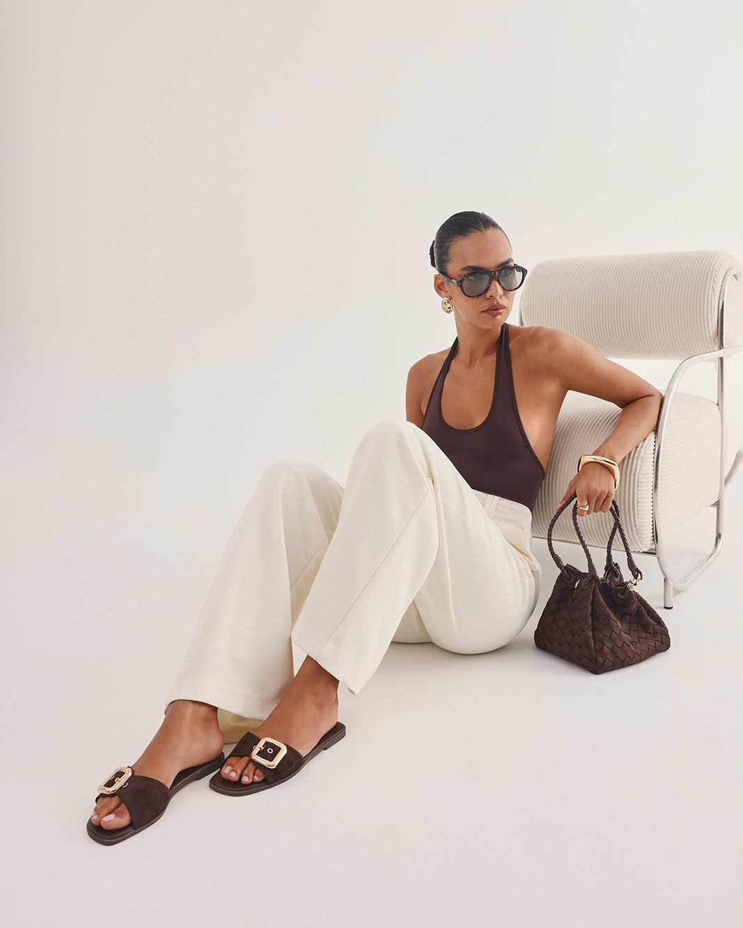 VASILI - DARK CACAO SUEDE-Sandals-Billini-Billini