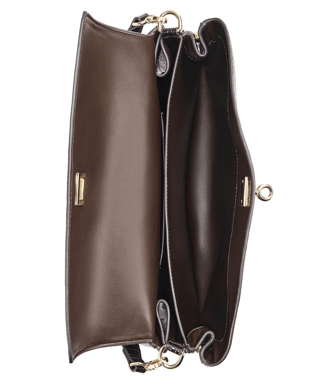 VELA SHOULDER BAG - CHOCOLATE CROC-GOLD-Handbags-Billini-Billini