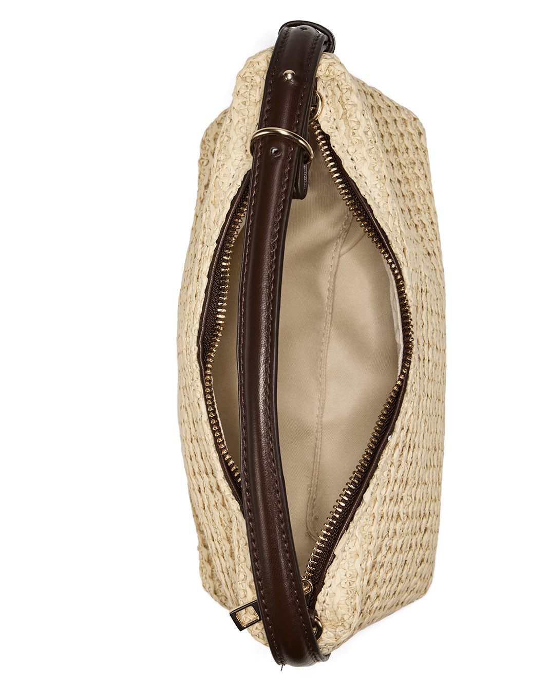 VERONICA SHOULDER BAG - NATURAL RAFFIA-CHOCOLATE-Handbags-Billini-Billini