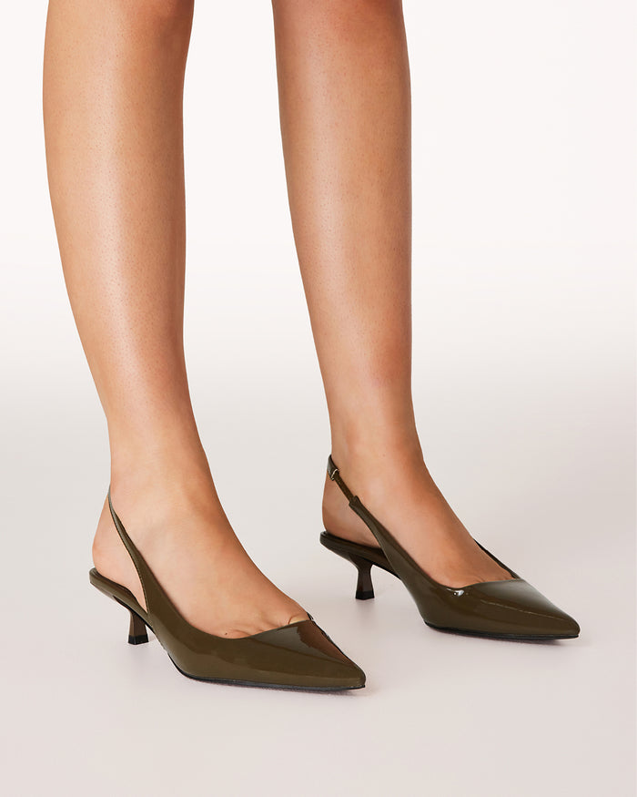 VILJA - OLIVE PATENT-PUMPS-Billini-Billini