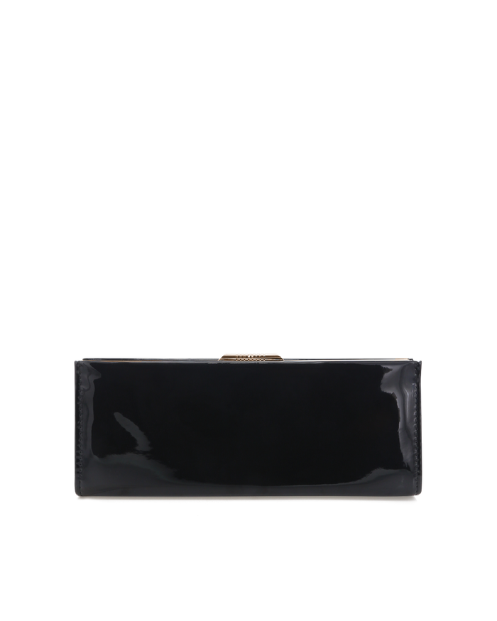 VIVIENNE CLUTCH BAG - BLACK PATENT-GOLD-Handbags-Billini-Billini