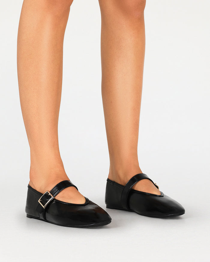 WEDNESDAY - BLACK CRINKLE-Flats-Billini-Billini