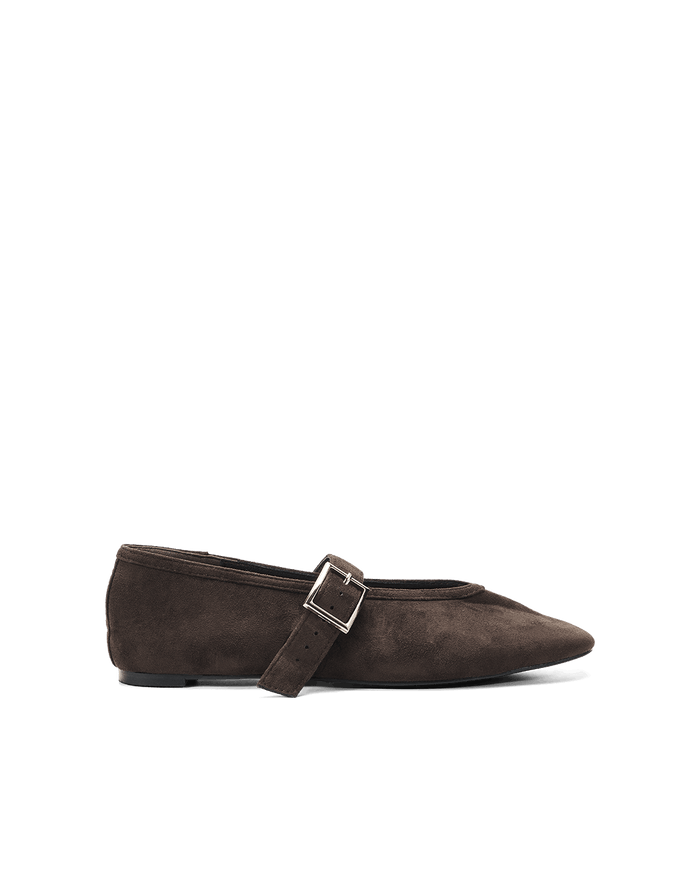 WEDNESDAY - DARK CACAO SUEDE-Flats-Billini-Billini