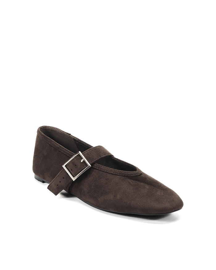 WEDNESDAY - DARK CACAO SUEDE-Flats-Billini-Billini