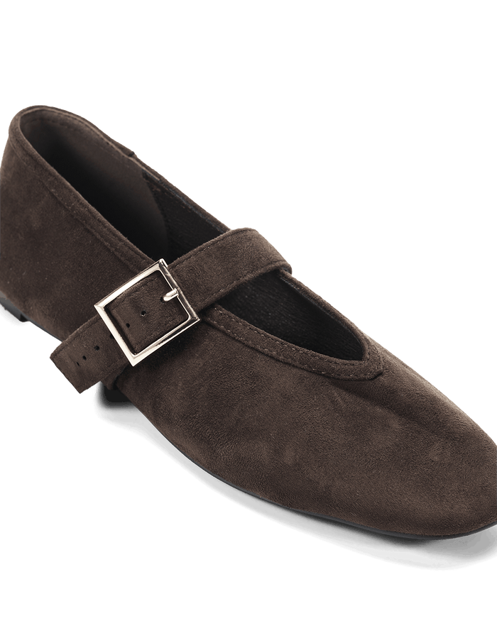 WEDNESDAY - DARK CACAO SUEDE-Flats-Billini-Billini