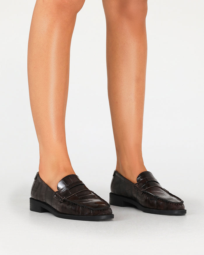 WHITMORE - ESPRESSO CROC-Flats-Billini-Billini
