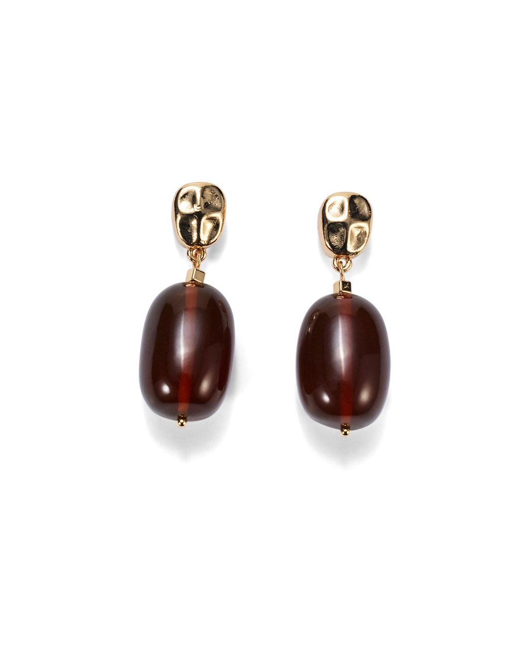 WINNIFRED EARRINGS - GOLD CHOCOLATE-RESIN-JEWELLERY-Billini-Billini