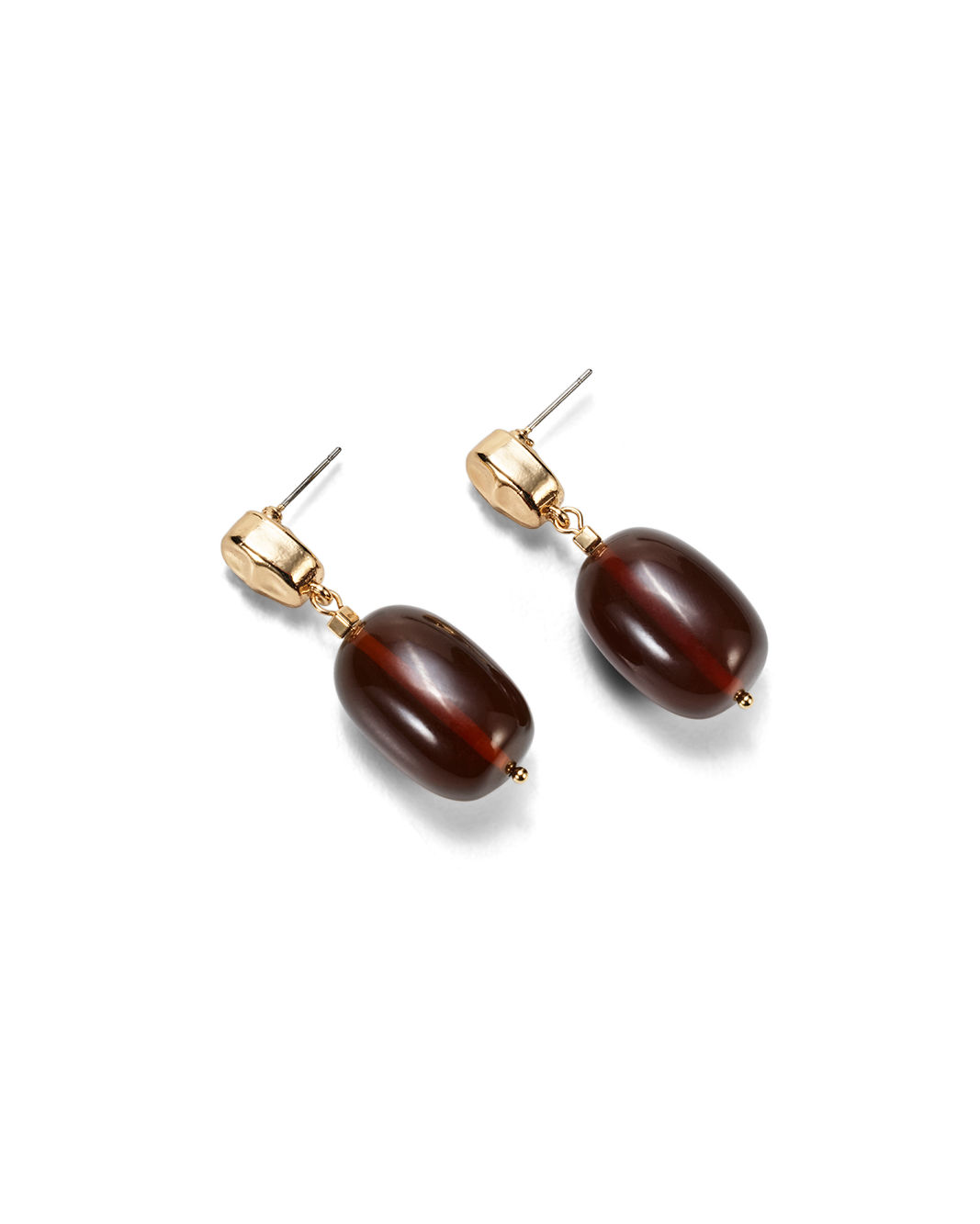 WINNIFRED EARRINGS - GOLD CHOCOLATE-RESIN-JEWELLERY-Billini-Billini